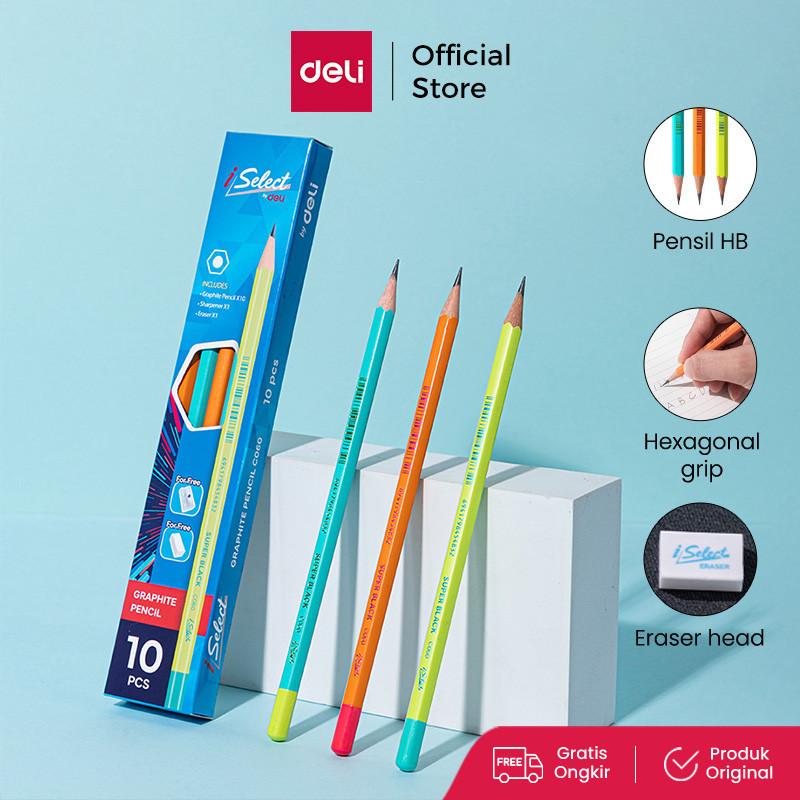 

Deli I-Select Pensil HB 10pcs / Graphite Pencil Mudah Diraut dan Tidak Mudah Patah EC060