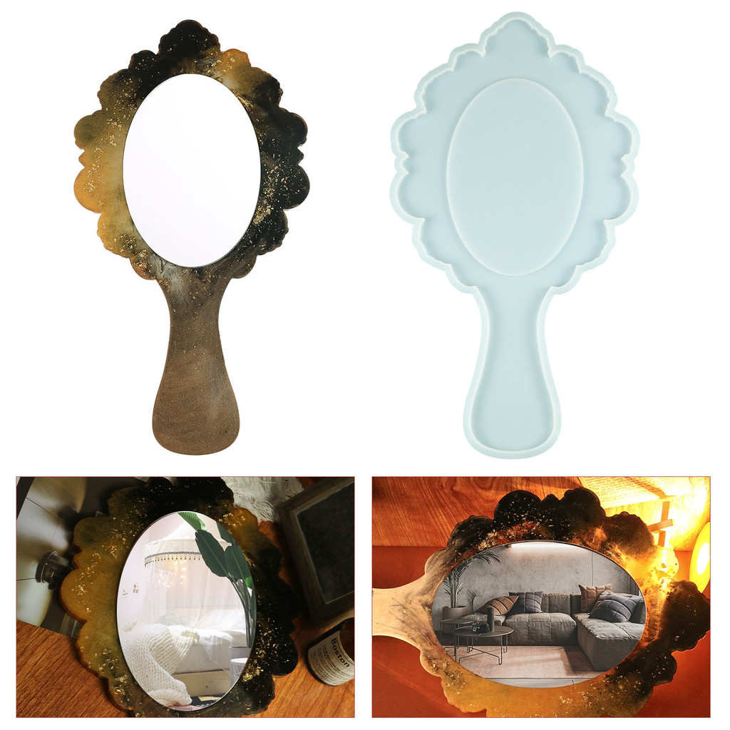 

Large Leaf Mirror Silicone Molds DIY Oval Mirror Mold For Resin Making Craft Wall Hanging Decoration Jewelry Making Tool Molds