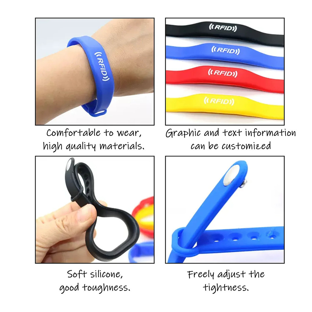 

1PCS Smart Chip Bracelet CUID Rewritable Label Waterproof Silicone Wristband 13.56mhz Badge Copy IC Token Clone Copier Write