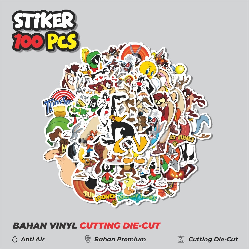 

Terbaru! 50 pcs Stiker Warner Bros Series Looney Tunes Character Mix Dekorasi Lucu Kreatif untuk Notebook, Skateboard, HP