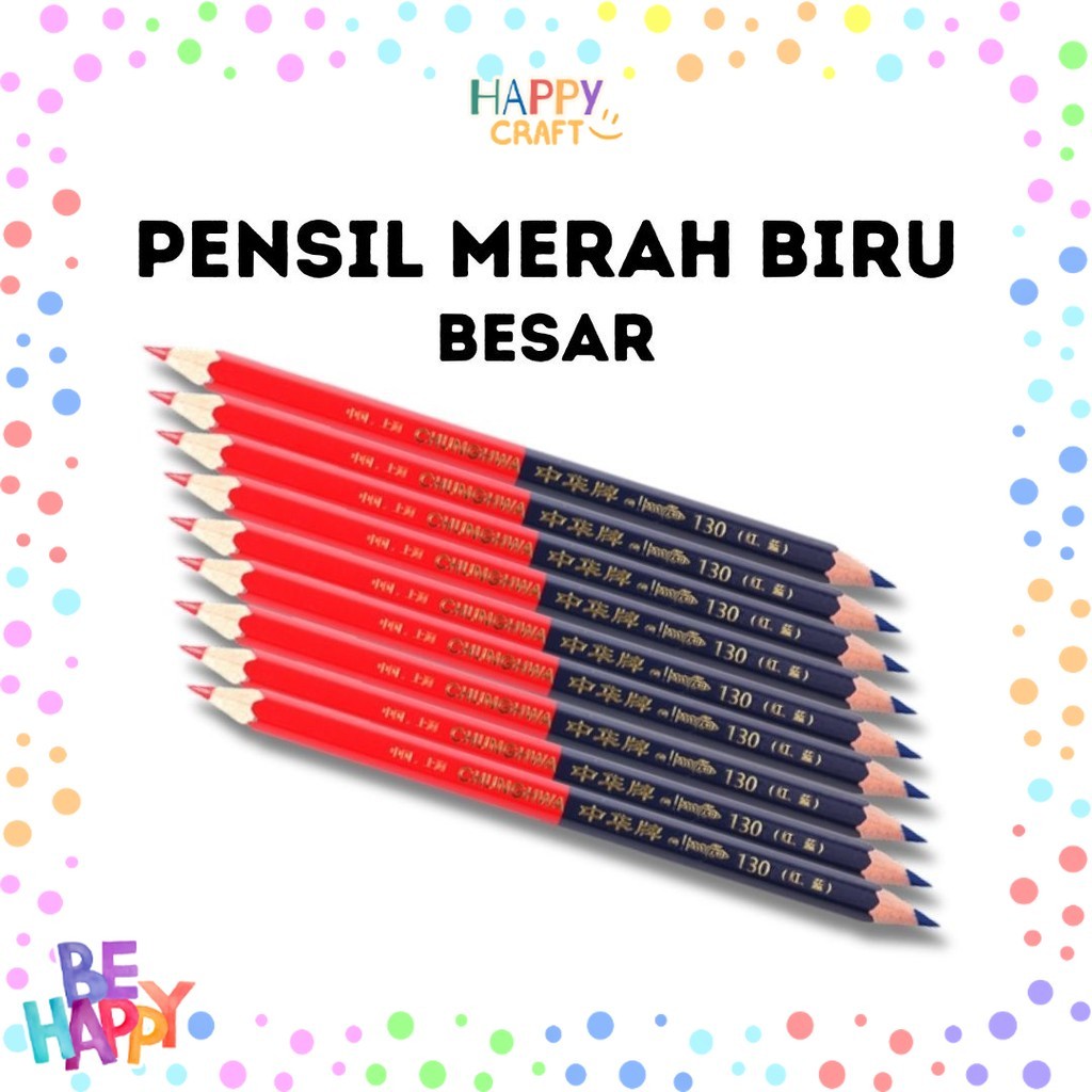 

Pensil merah biru besar / pensil pola merah biru besar ORIGINAL