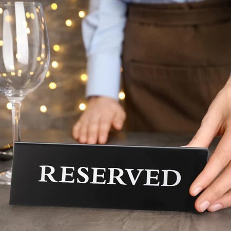 

20*7cm Papan Meja Reserved Akrilik / Acrylic Reserved Sign /Hotel Restaurant Reserved Table Sign Reusab