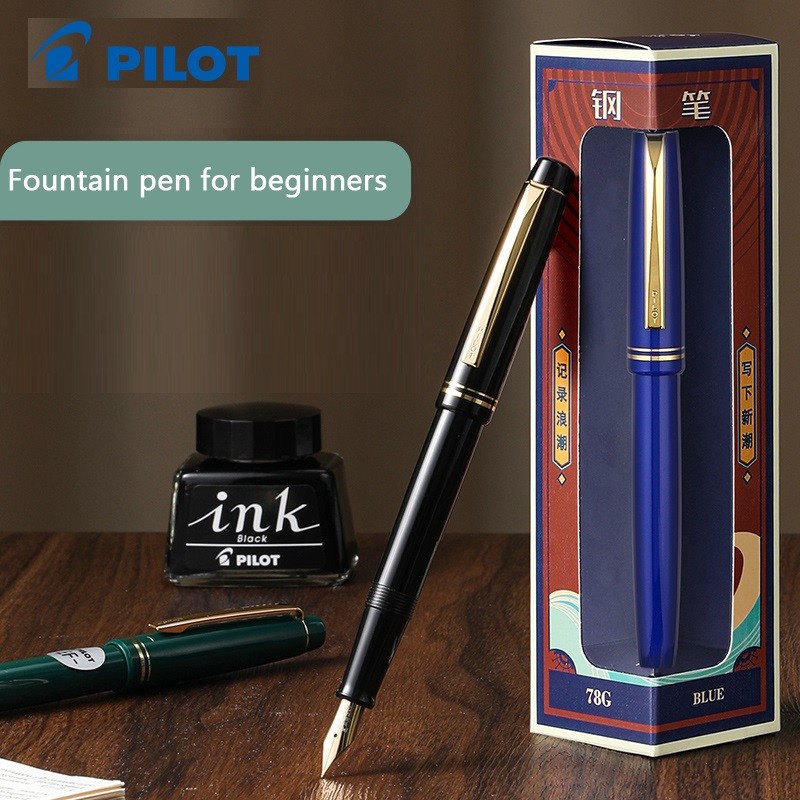 

PILOT 1pcs Japan Fountain Pen FP-78G High-end Writing Stationery EF/F/M lridium Pen Tip Luxury Gift Box Student Smooth Writing