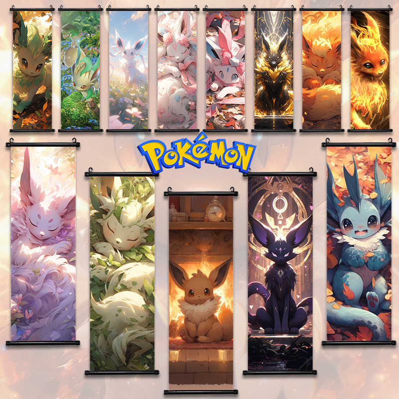 

Pikachu P-Pokemon Japanese Anime Eevee Peripheral Poster Modern Room Decoration Picture Charizard Canvas Painting Wall Decor