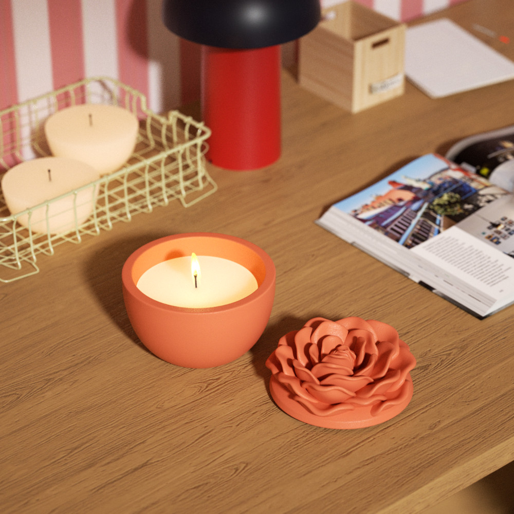 

Boowan Nicole Candle Jar moldes and Candle Refill moldes crowning rose silicone mold Cement and Candle DIY Ornaments for Home