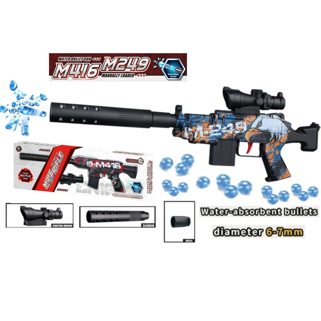 Mainan Anak TSG-034 BATTLE IMITATE M416 RFLE MANUALLY LOADED Mainan Tembakan M416 Bubble