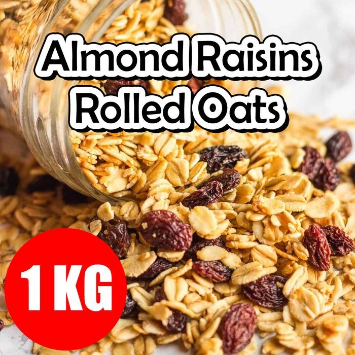 

[TERLARIS] ALMOND ROLLED OATS | Oatmeal Campur Almond 1 KG - 1 kilogram[TERLARIS ]