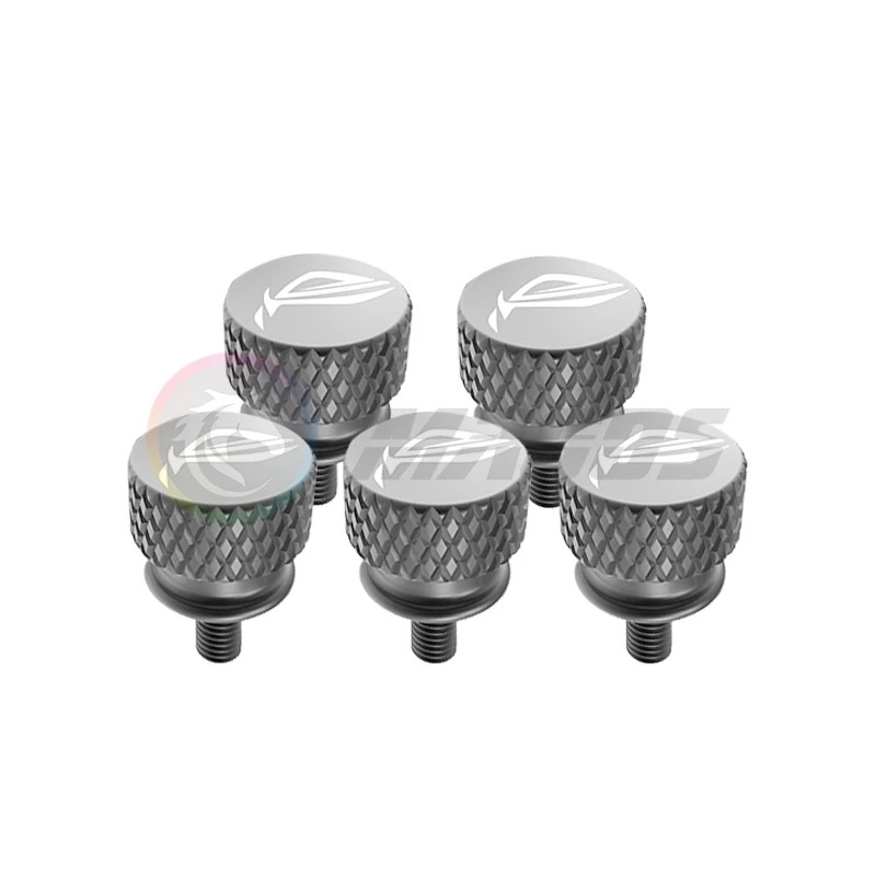 PC Case M3.5 Screws Hand Tighten 6#-32x6 ROG/MSI/AORUS Logo Etching Aluminum Knurled Beautification 