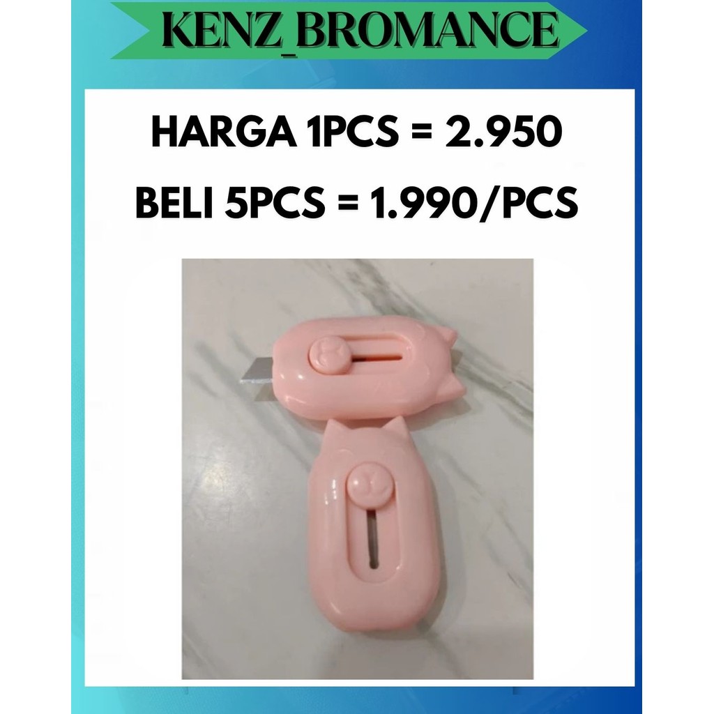

KENZ CUTTER MINI PISAU PEMOTONG KERTAS MINI SILET PORTABLE BENTUK KUCING CAT PRAKTIS