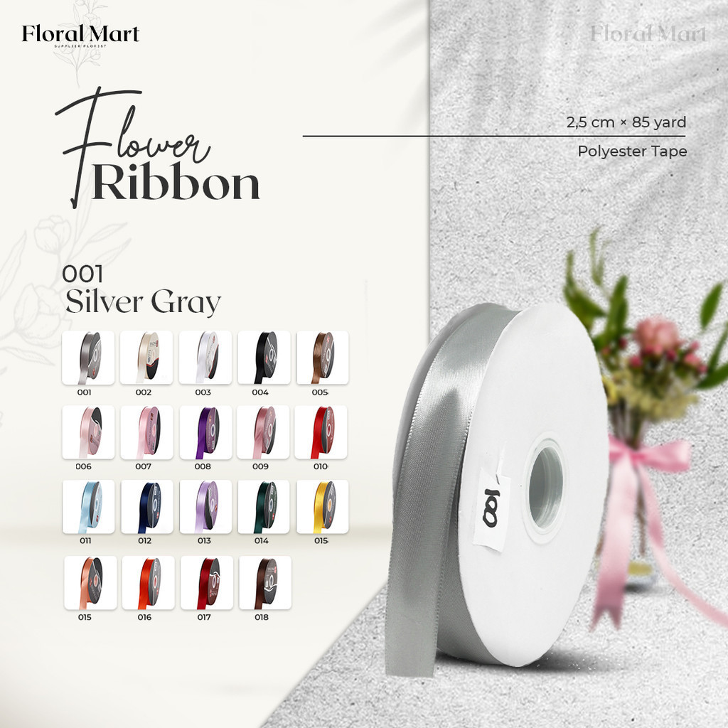 

Pita Satin 2,5cm Pita Kilap 1m Dekorasi Hampers Hiasan Souvenir Flory Mart