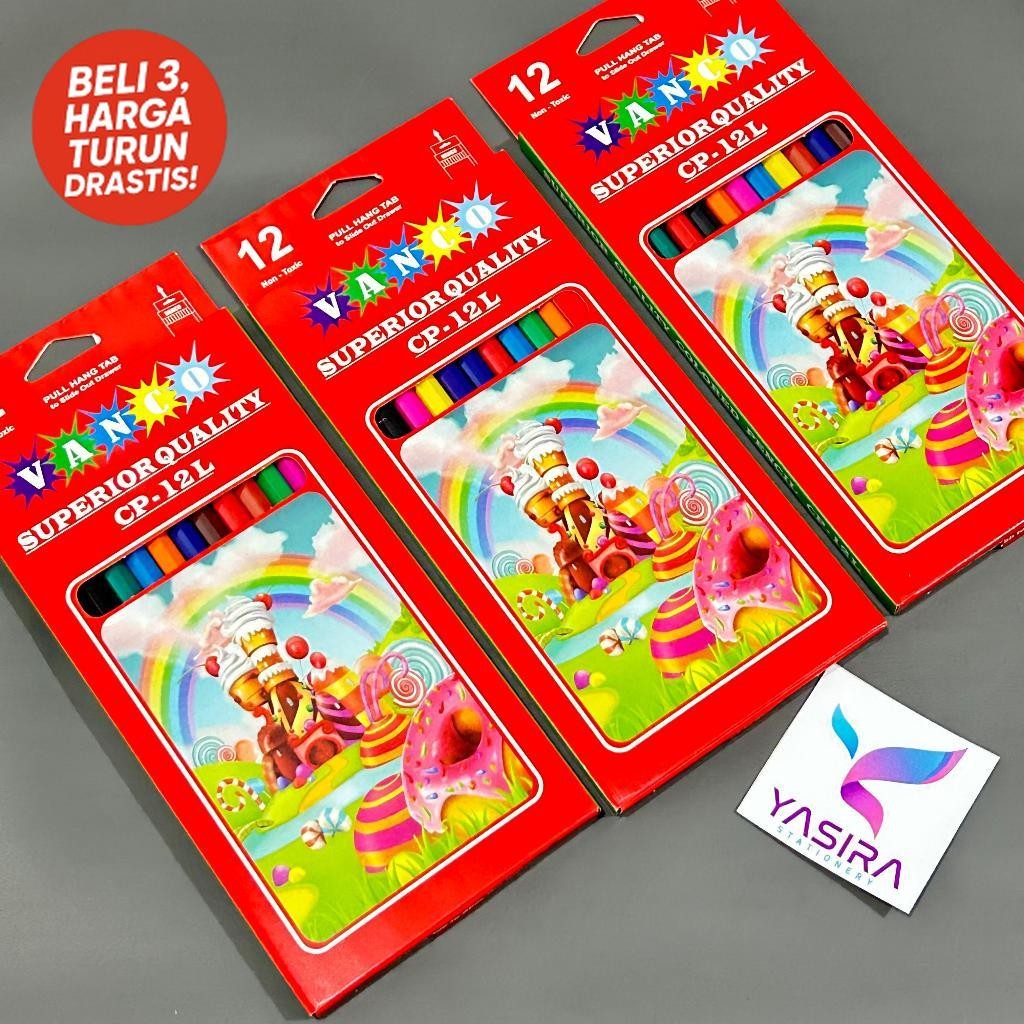 

SATU SET 12 WARNA Pensil Warna Vanco Panjang 12 Warna