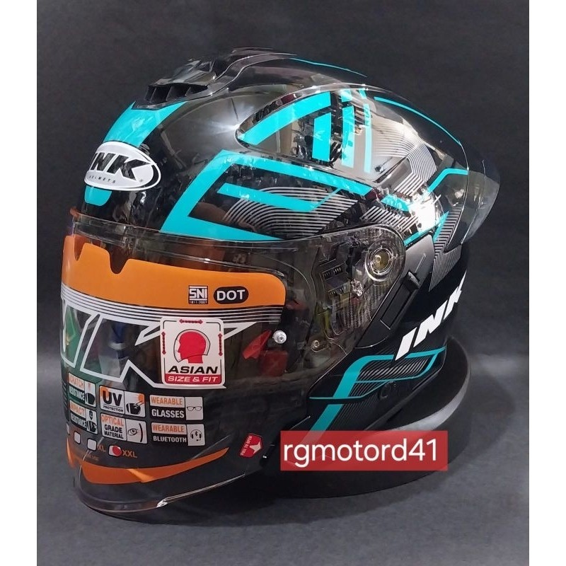 HELM INK TERRA 2 MOTIF #1 - HELM ink HALF FACE DOUBLE VISOR