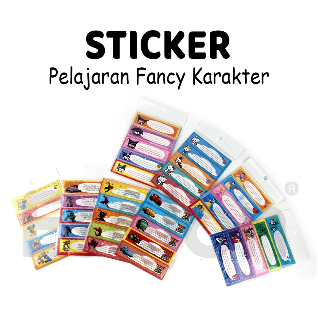 

❤️️Stiker label buku mata pelajaran karakter / stiker nama❤️️