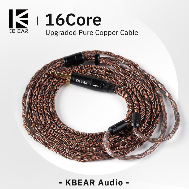 KBEAR 16 Core Pure Copper Earphone Cable 2PIN/MMCX/QDC Earbuds Connector Use For KZ EDX ZSN PRO  BLO