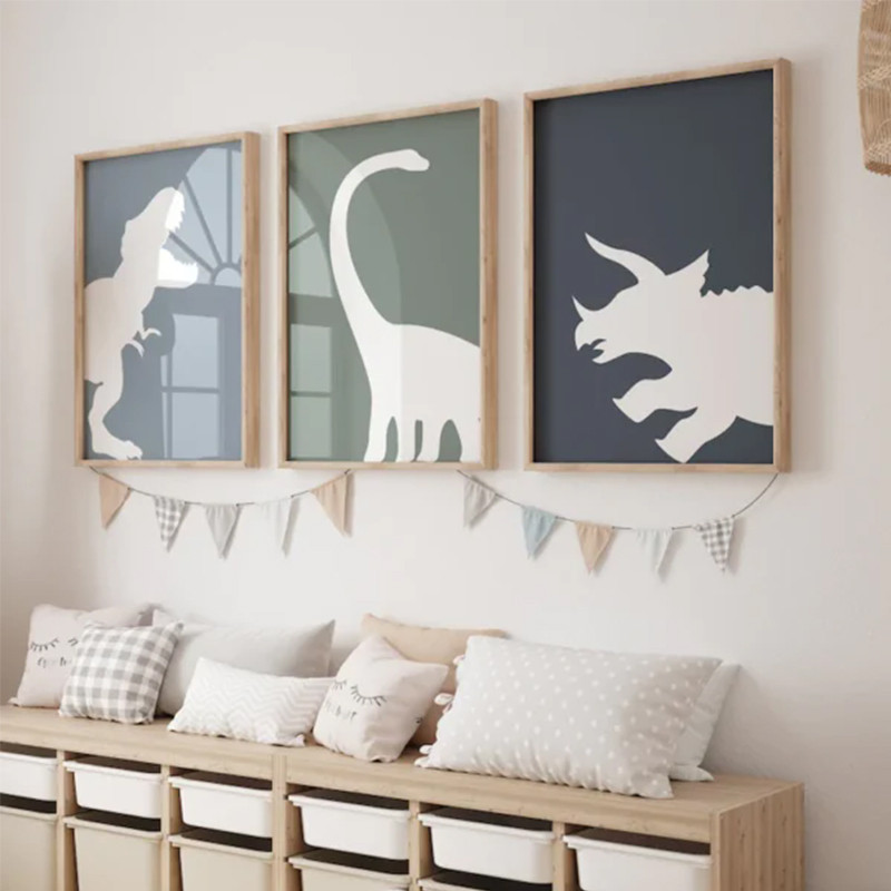 

Home Decor Tyrannosaurus Rex Poster Canvas Painting Interior Paintings Children's Bedroom Dinosaur Triceratops Living Room Decor