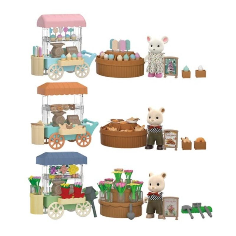GUNAD koala diary dollhouse trolley cart stall booth shop edition flower bakery ice cream stall main