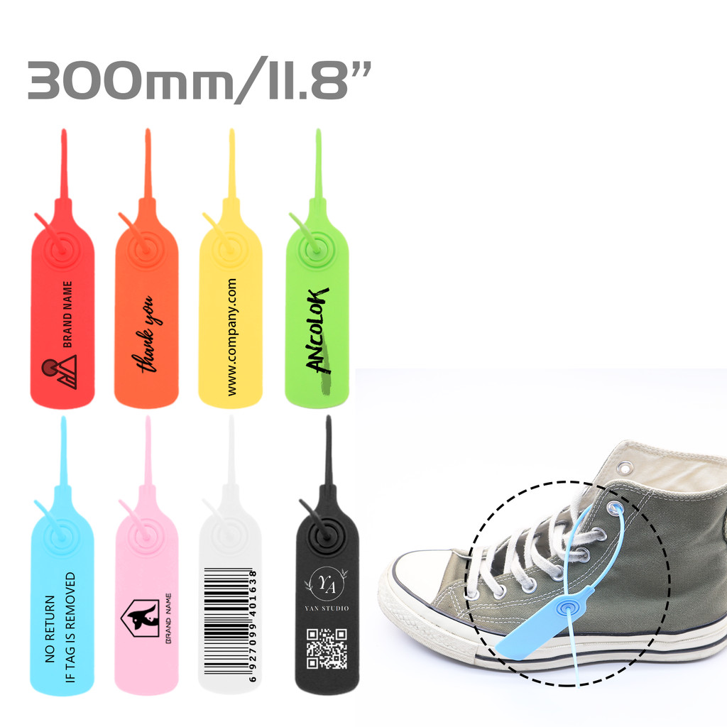 

Ancolok-Custom Logo Tags, Security of Clothes, Shoes, Brand Logo, Plastic Labels, Personalized Hang Tags, Clothing Tags, 100Pcs