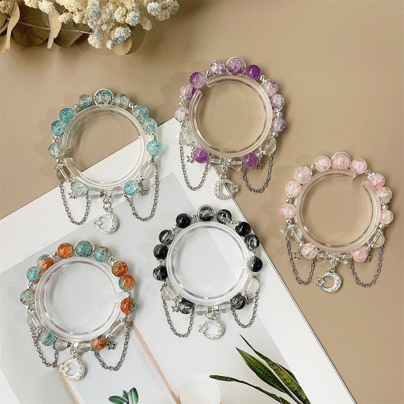 Gelang Manik Manik Kaca Bintang Moonstone Kristal Kaca Bracelet