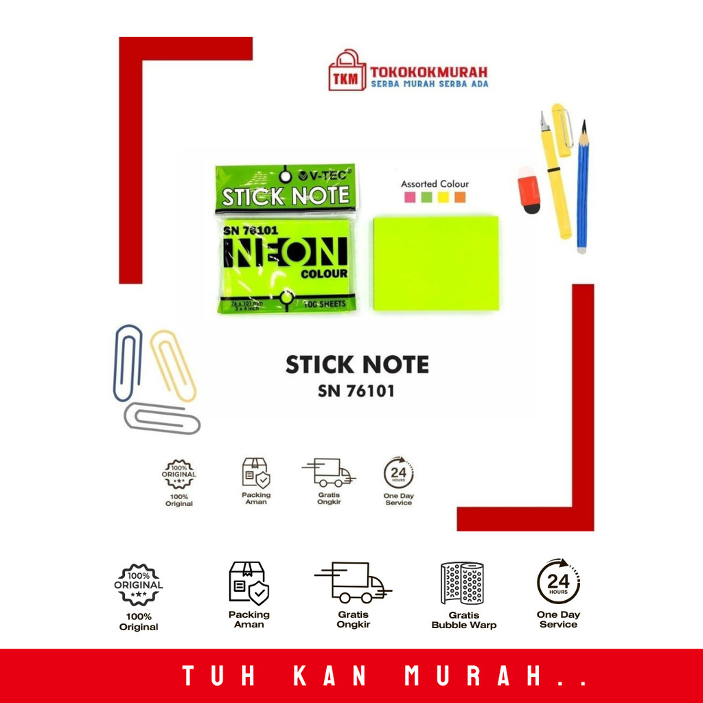 

V-TEC STICKY NOTES SN 76101/WARNA PINK