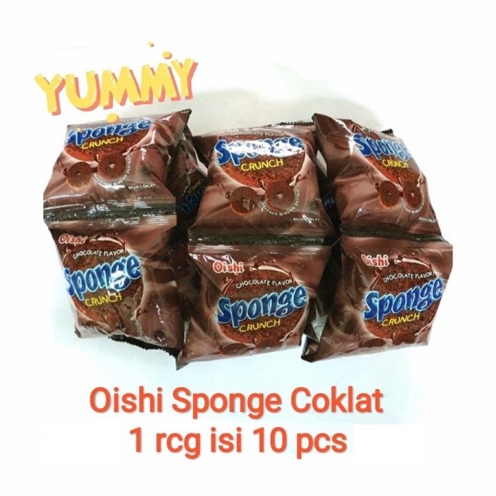 

oishi sponge crunch cokelat | renceng isi 10 bks