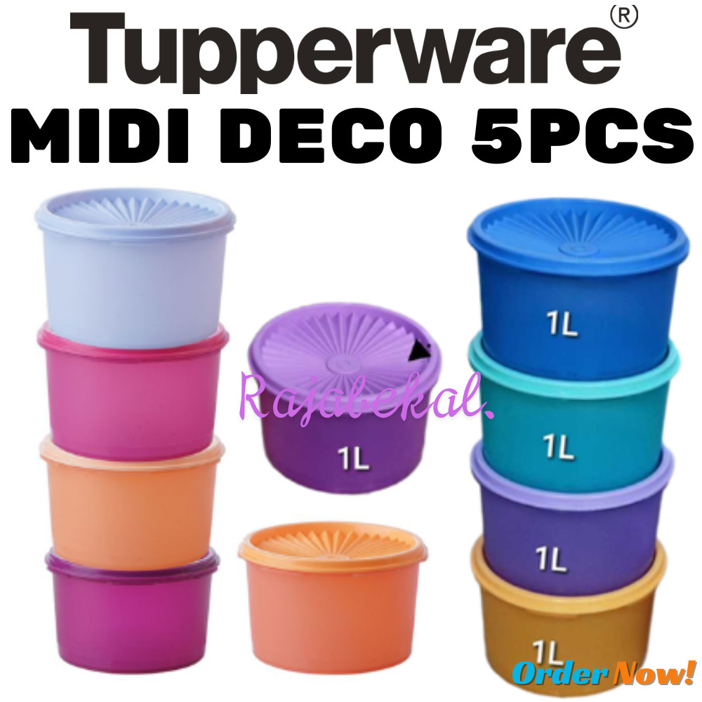 [BIG SALE] PROMO Tupperware  Midi deco 1L Canister toples isi 5 Tupperware