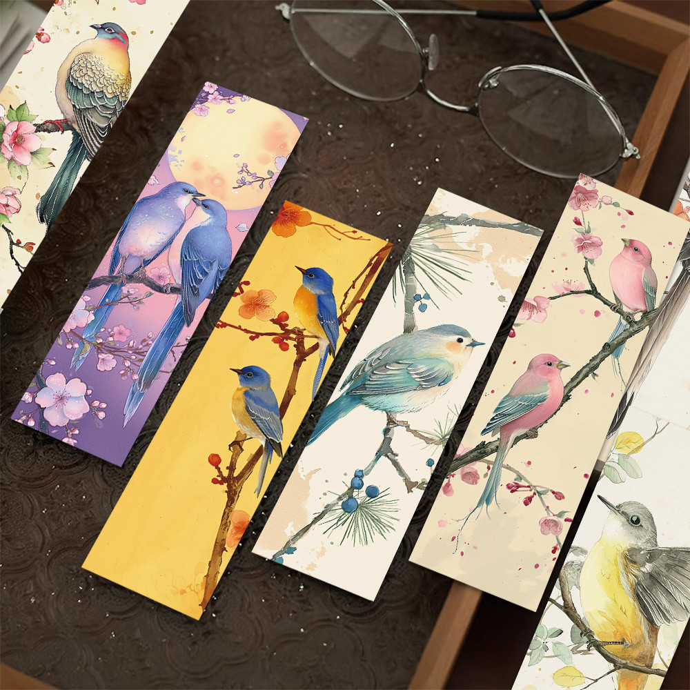

1pack/30pcs Cute Bird Bookmark Magpie Sparrow Cartoon Decoration Reading Book Page Annotation Book Students Use Paper Cards