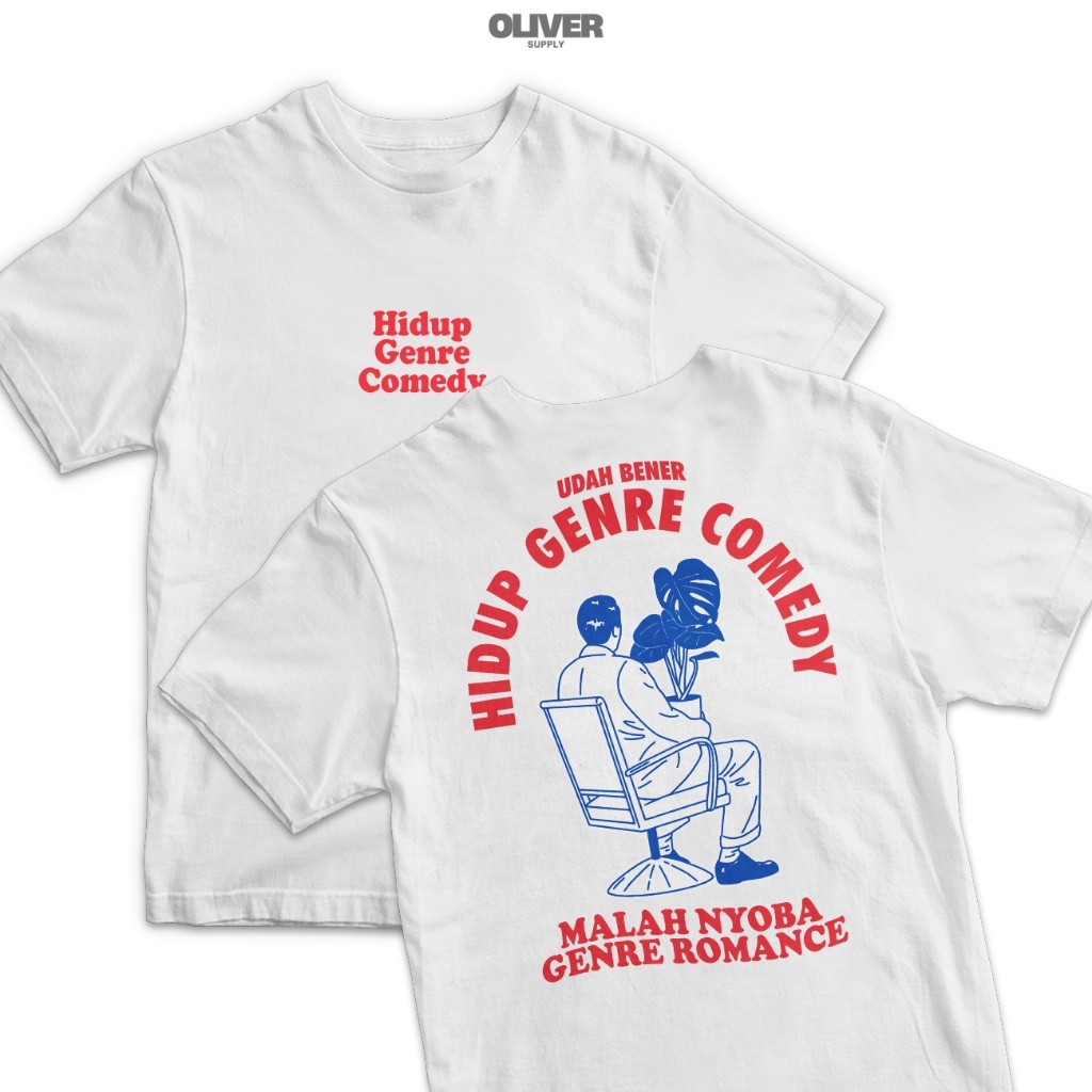 Kaos Kata Kata "Hidup Genrenya Comedy Malah Nyoba Romance" / kaos kata kata keren nyindir / kaos kat