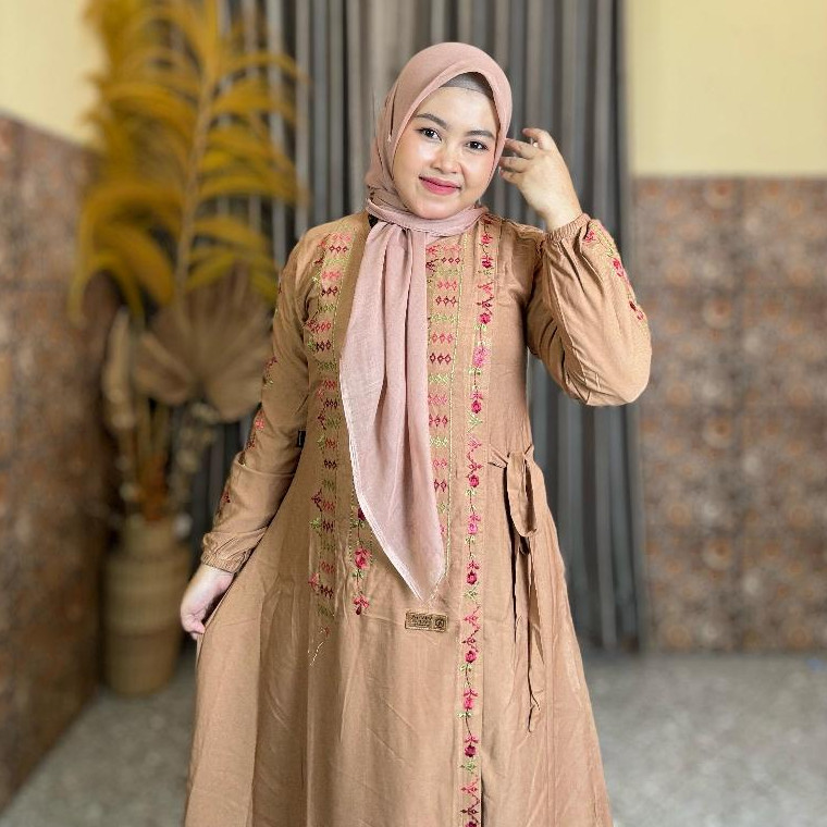 Gamis Amanda Yessana Bordir Rayon Twill Premium