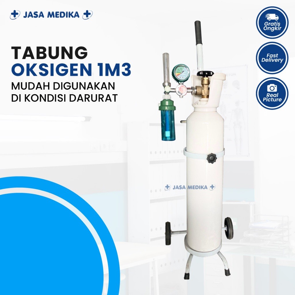 Alat Kesehatan Medis Tabung Oksigen 1m3 Bisa Dengan Dorongan Terlaris Terlengkap By Jasa Medika