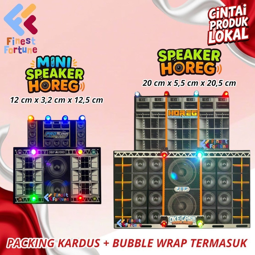 MINIATUR SPEAKER SOUND SYSTEM HOREG MINI LAMPU DAN MUSIK OKEGAS SOUND SISTEM