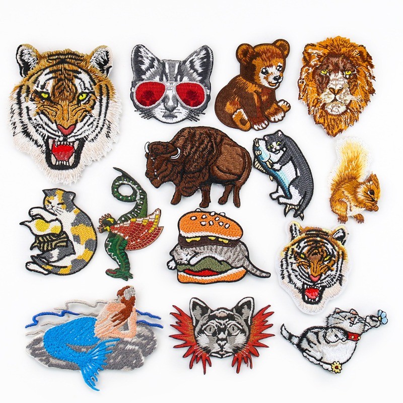 

Exquisite Burnt Edge Small Animal Cloth Sticker Tiger Lion Kitten Children's Clothing Adhesive Accessories Spot
