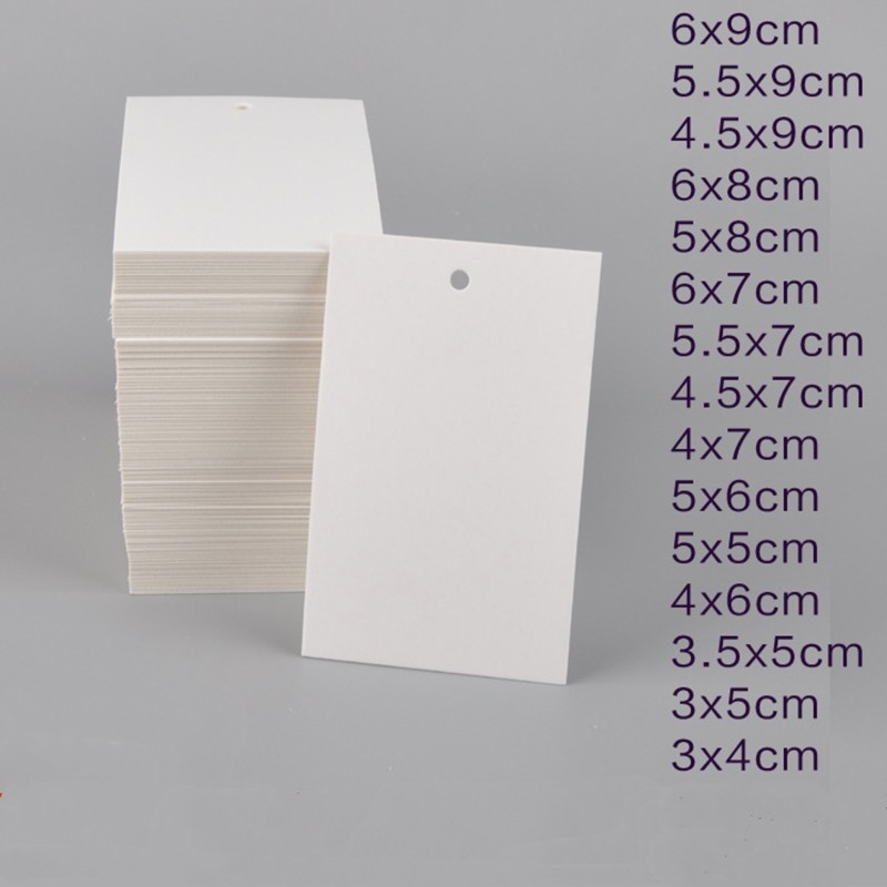 

50pcs 5x5/6x9/3x4cm White Blank Paper Marking Blank Price Tags For Diy Jewelry Display Necklace Cards Hang Favor Label Tag