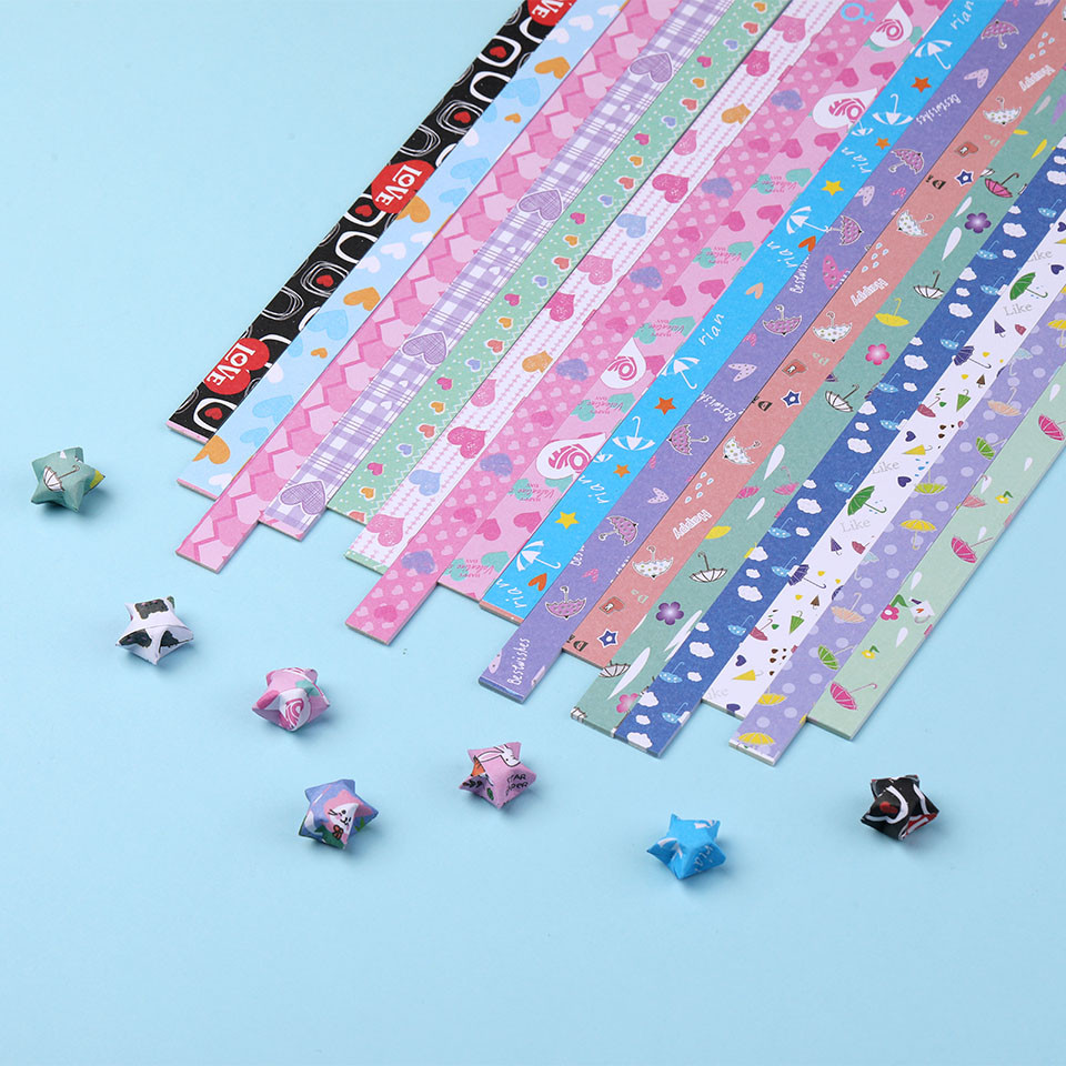 

LMDZ 540pcs Colorful Papers Lucky Star DIY Handmade Origami Paper Strips Decor Folding Paper for Arts Crafting Supplies