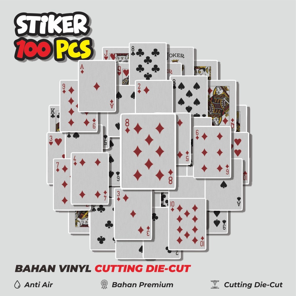 

Terbaru! 50 pcs Stiker Game Kartu Poker V2 Dekorasi Lucu Kreatif untuk Notebook, Skateboard, HP