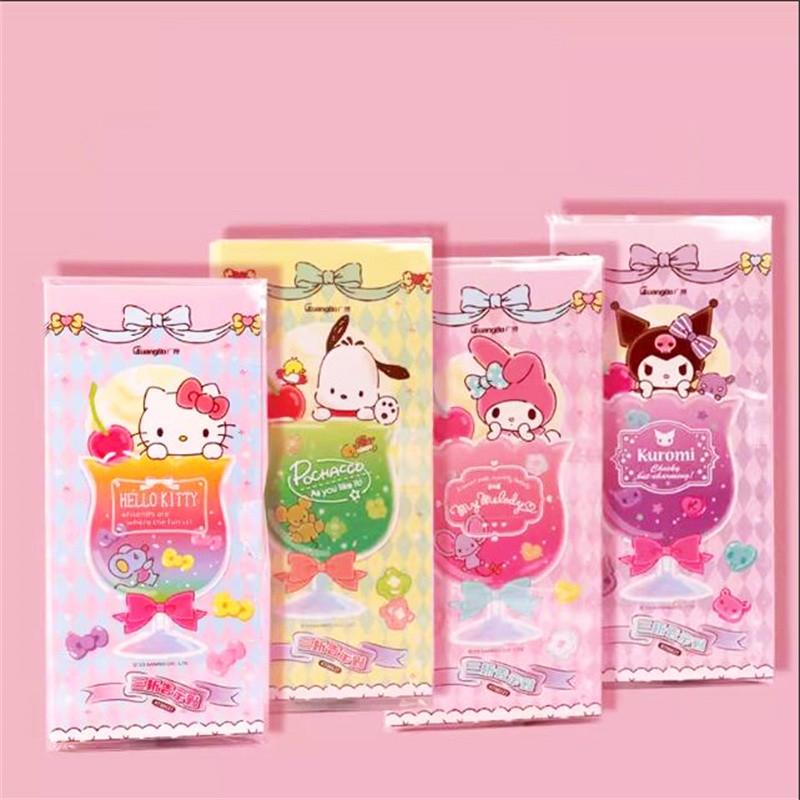 

4pcs/lot Sanrio Kitty Melody 3 Folding Memo Pad Sticky Notes Cute N Times Stationery Label Notepad Bookmark Post School Supply