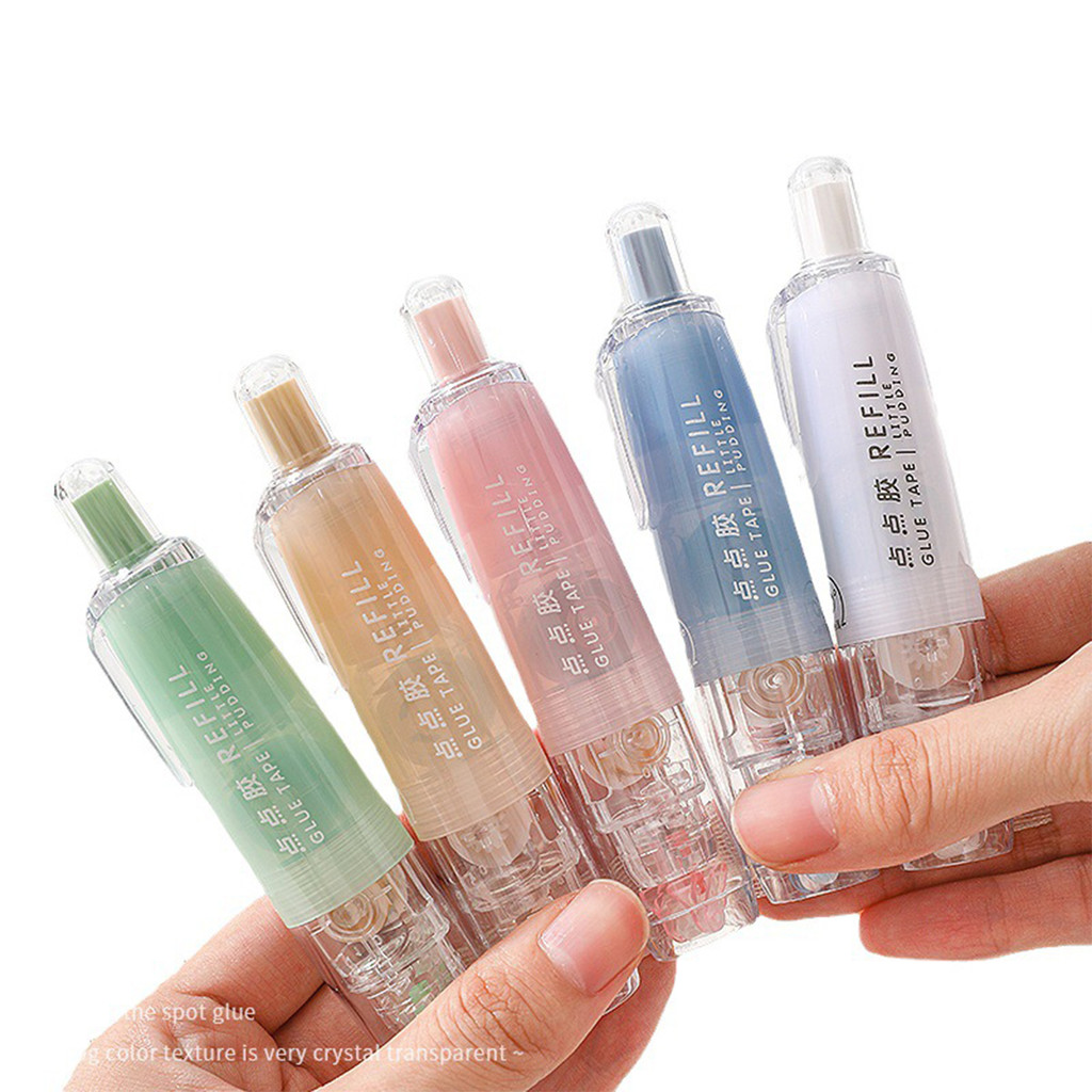 

5Pcs/Set Transparent Dot Dispensing Double-sided Tape Replaceable Refills Handbook Dot Glue Stationery School Office Supplies