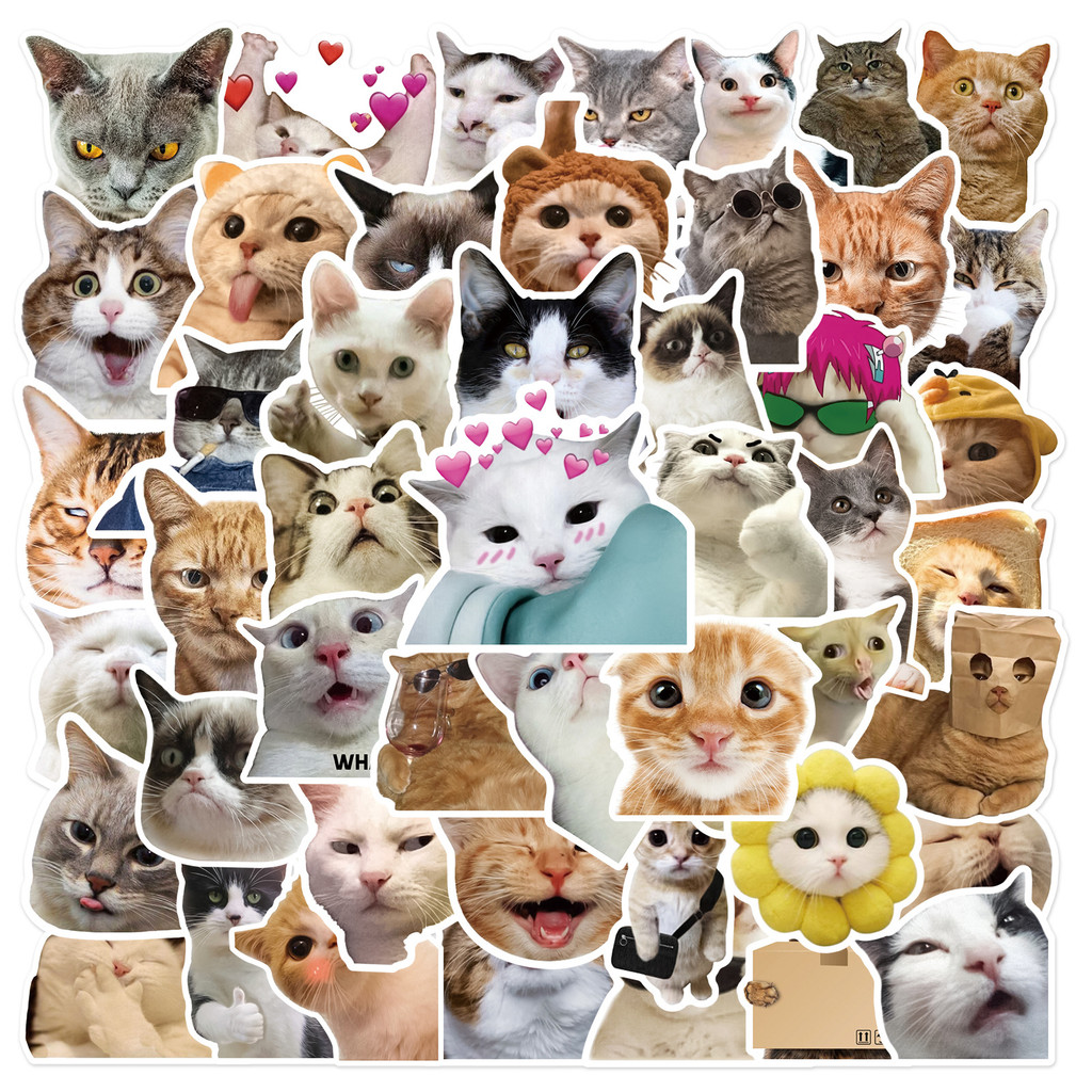 

10/30/50PCS Trendy Cute Cartoon Realistic Cat Graffiti Cup Interior Decoration DIY Waterproof PVC Sticker PersonaliToys Wholesal