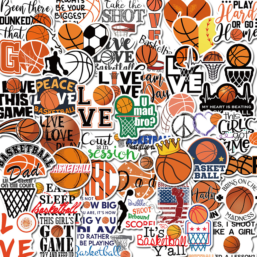 

50PCS Basketball Sports Stickers Suitable For Luggage Motorcycle Diary Laptop DIY Classic Toy Phone Decals Graffiti Sticker