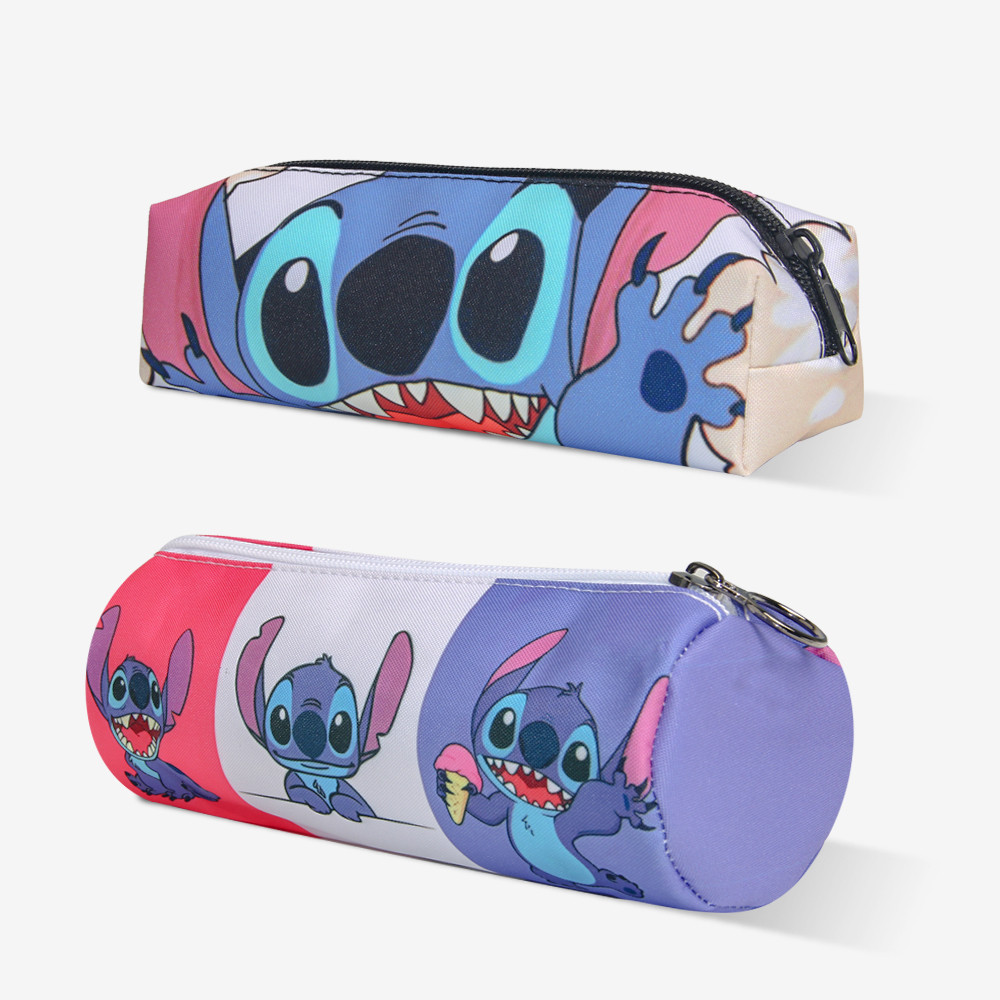

MINISO Stitch Pen Bag Stationery Box Disney Cartoon Large Capacity Pencil Case Cute Anime Pencil Bag Student Storage Bag