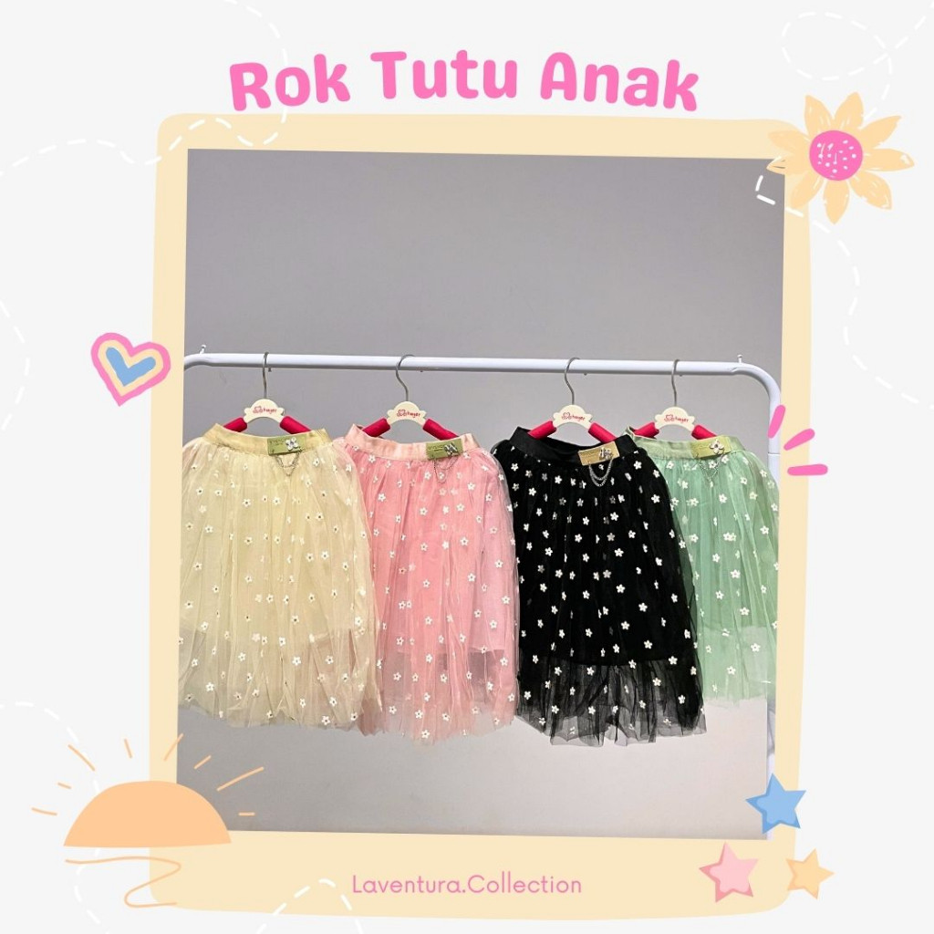 

DC_ Rok Tutu Midi Panjang Anak Premium- Import Corak Bunga Daisy