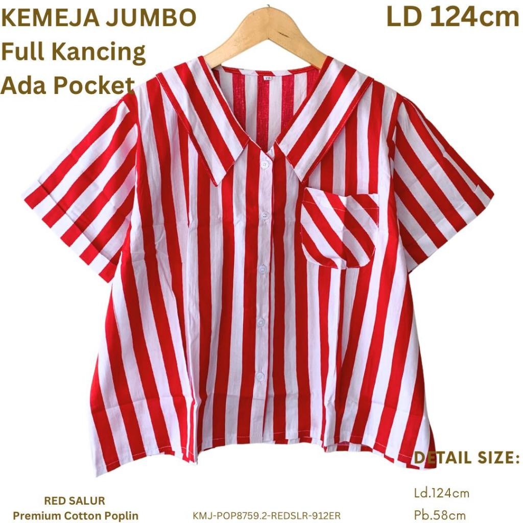 SERESHOP KEMEJA WANITA KEKINIAN JUMBO PREMIUM KATUN ADEM LD 120CM / KEMEJA JUMBO STYLE KOREA  / ATAS