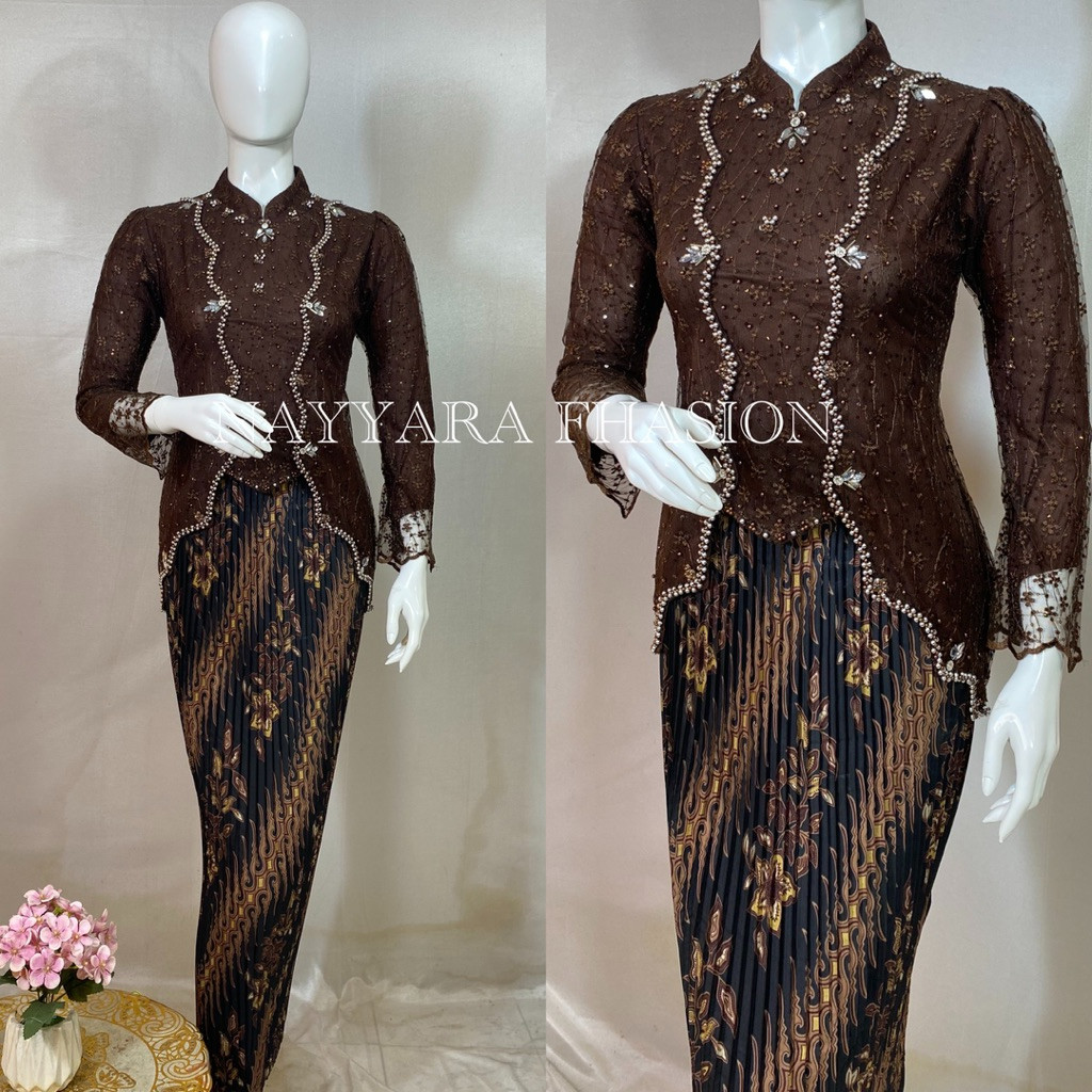 Kebaya Modern Miska Terbaru Kebaya Wisuda Kebaya Miska Bahan Tille Kombinasi Payet