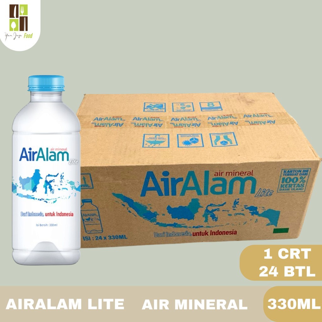 

AirAlam Lite 330ml - 1CRT/ 24 Botol / Air Mineral / Air Alam / Air Minum / Kemasan Botol Mini