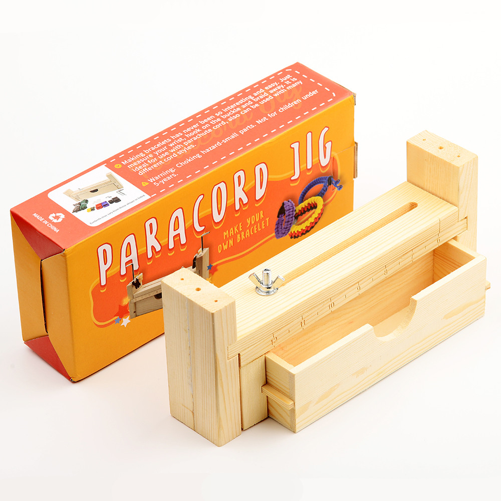 

Wooden Paracord Jig Kit Bracelet Maker Making Tools With Storage Case Adjustable Length For DIY Braiding Kids Idea Gift