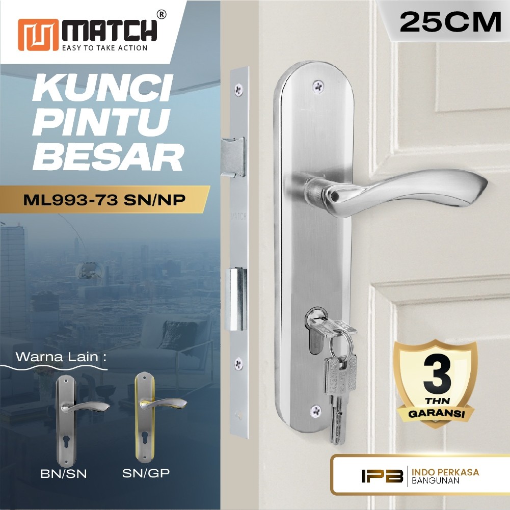 Match Kunci Pintu Rumah Match I Set Kunci Pintu Kamar Size Besar 25cm I Gagang Pintu Rumah Besar new