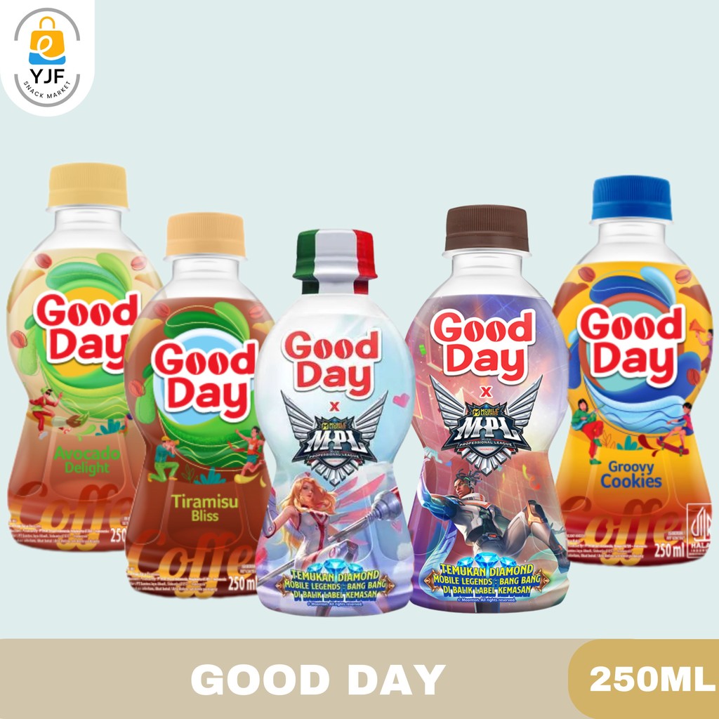 

Good Day Drink 250ml / Rasa Originale Cappuccino / Funtastic Mocacinno / Tiramisu Bliss / Groovy Cookies / Avocado Delight