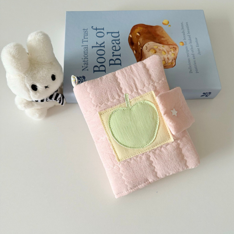 

A5a6 Kawaii Cotton Diary Handmade Ins Style Korean Green Apple Cotton Pinch Book Cover Diary Book Cover Gift For Friend