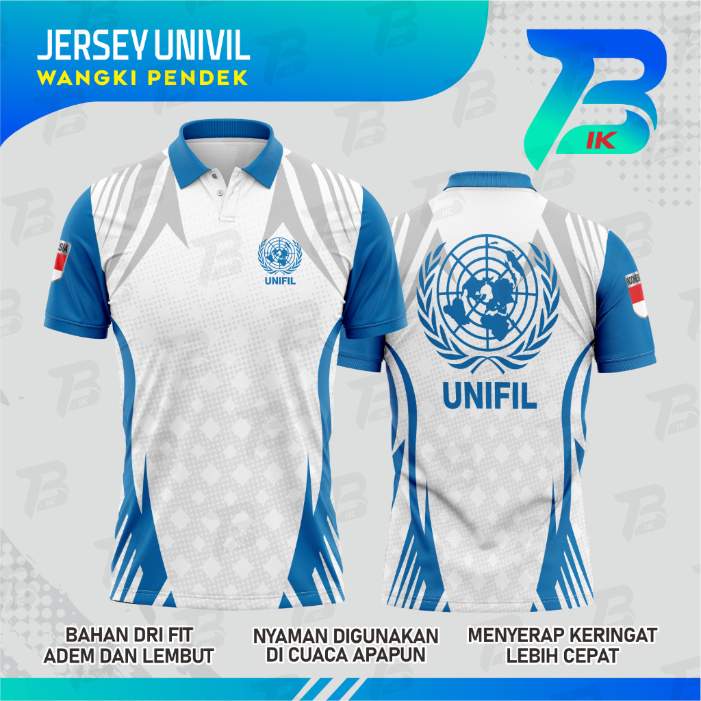 JERSEY WANGKI UNIFIL LENGAN PENDEK/KAOS KERAH POLO UNIFIL FULLPRINTING/JERSEY POLO UNIFIL DRYFIT