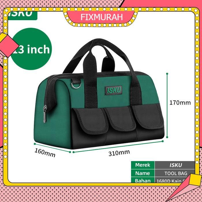 ISKU Tool Bags/Tas Perkakas 16/18 inch Bahan Kain Oxford/Alat Perkakas - 13 inch