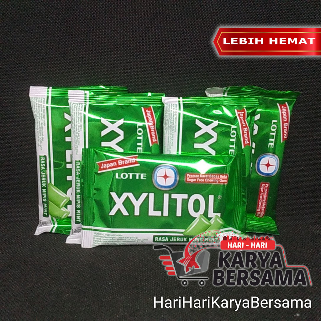 

MAKANAN RINGAN PERMEN KARET LOTTE XYLITOL RASA JERUK NIPIS MINT BLISTER PACK 5'S X 11.6GR